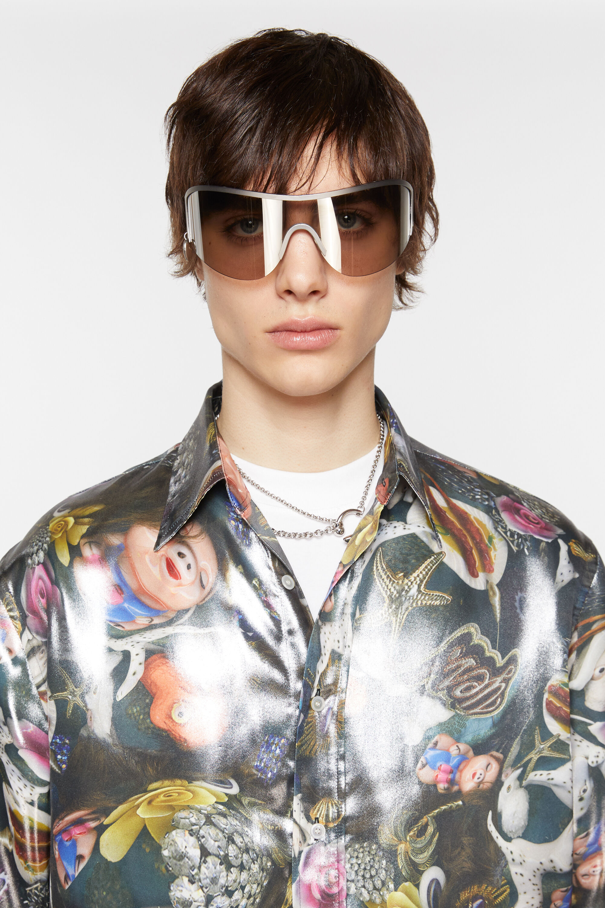 graphic print shirt men multi in polyester - ACNE STUDIOS